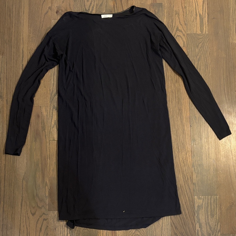 Vince Elegant Navy Long Sleeve Dress, Size XS, Excellent Condition